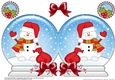 Christmas Snow Globe Shaped Card - Snowman Oli has Santas Sack