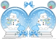 Christmas Snow Globe Shaped Card - Snowman Oli has Santas Sack