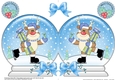 Christmas Snow Globe Shaped Card - Rudolph is Skating