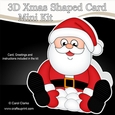 3D Shaped Christmas Card Kit - Santa is having a Snowball Fight
