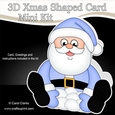 3D Shaped Christmas Card Kit - Santa is having a Snowball Fight