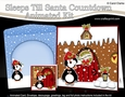 3D Animated Sleeps Till Santa Christmas Gingerbread House Countdown Card Kit - Pip Penguin & Friend