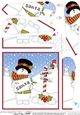 Christmas Snowman Rio has a Letter for Santa Fan Pyramage Topper