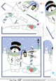 Christmas Snowman Rio is Carol Singing Fan Pyramage Topper