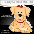 3D Shaped Card Kit - Little Golden Labrador Dog Saki