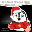 3D Shaped Christmas Card Kit - Pip Penguin has an Xmas Cracker