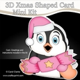 3D Shaped Christmas Card Kit - Pip Penguin has an Xmas Cracker