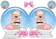 Christmas Snow Globe Shaped Card - Cute Little Livvy Bear