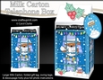 3D Christmas Phone Box Milk Carton Treat Box - Bobbin Robin