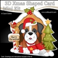 3D Shaped Christmas Kennel Card Kit - Little Boxer Dog