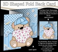 3D Shaped No-Hole Fold Back Mini Kit - Cute Little Austin Bear