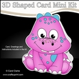 3D Shaped Card  Kit - Cute Little Dana Dino