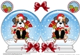 Christmas Snow Globe Shaped Card - Little Boxer Dog is Sledging