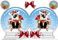 Christmas Snow Globe Shaped Card - Little Spotty Dog is Sledging