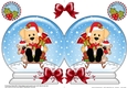 Christmas Snow Globe Shaped Card - Little Golden Labrador Dog is Sledging
