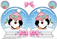 Christmas Snow Globe Shaped Card - Cute Pip Penguin