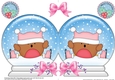 Christmas Snow Globe Shaped Card - Cute Little Bobbin Robin is Ice Skating