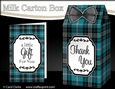 3D Tartan Milk Carton Treat Box Mini Kit