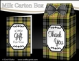 3D Tartan Milk Carton Treat Box Mini Kit
