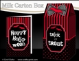 3D Halloween Spots & Stripes Milk Carton Treat Box