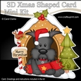 3D Shaped Christmas Kennel Card Kit - Little Scottie Dog