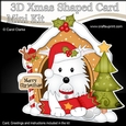 3D Shaped Christmas Kennel Card Kit - Little Westie Dog