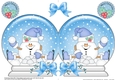 Christmas Snow Globe Shaped Card - Snowball Sam is having a Snowball Fight