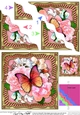 Flowers & Butterfly in a Gold Frame Wavey Corner Stacker