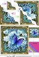 Flowers & Butterfly in a Gold Frame Wavey Corner Stacker