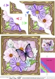 Flowers & Butterfly in a Gold Frame Wavey Corner Stacker