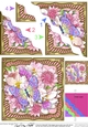 Flowers & Butterfly in a Gold Frame Wavey Corner Stacker