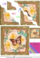 Flowers & Butterfly in a Gold Frame Wavey Corner Stacker