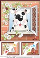 8 x 8 Scalloped Corner Topper - Through the Window - Spotty Dog