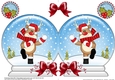 Christmas Snow Globe Shaped Card - Rudolph is having a Snowball Fight