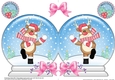 Christmas Snow Globe Shaped Card - Rudolph is having a Snowball Fight
