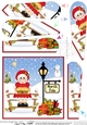 Christmas Old Lady is at the North Pole Fan Pyramage Topper