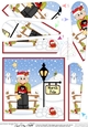 Christmas Old Man is at the North Pole Fan Pyramage Topper