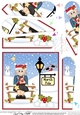 Christmas Old Lady is at the North Pole Fan Pyramage Topper