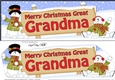 large DL Merry Christmas GREAT GRANDMA with Snowman 3D decoupage