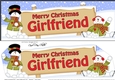 large DL Merry Christmas GIRLFRIEND with Snowman 3D decoupage