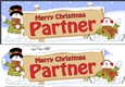 large DL Merry Christmas PARTNER with Snowman 3D decoupage