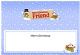large DL Merry Christmas FRIEND with Snowman insert