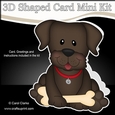 3D Shaped Card Kit - Little Chocolate Labrador Dog Chip