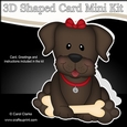3D Shaped Card Kit - Little Chocolate Labrador Dog Velvet