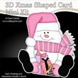 3D Shaped Christmas Card Kit - Snowman Oli has Xmas Presents