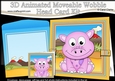 3D Animated Moveable Wobble Head Card - Cute Little Denise Dino