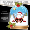 3D Shaped Christmas Snow Globe Card Kit - Oops Santa is Skiing!