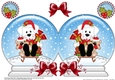 Christmas Snow Globe Shaped Card - Little White Labrador Dog is Sledging