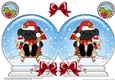 Christmas Snow Globe Shaped Card - Little Shih Tzu Dog is Sledging
