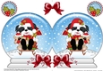 Christmas Snow Globe Shaped Card - Little Shih Tzu Dog is Sledging